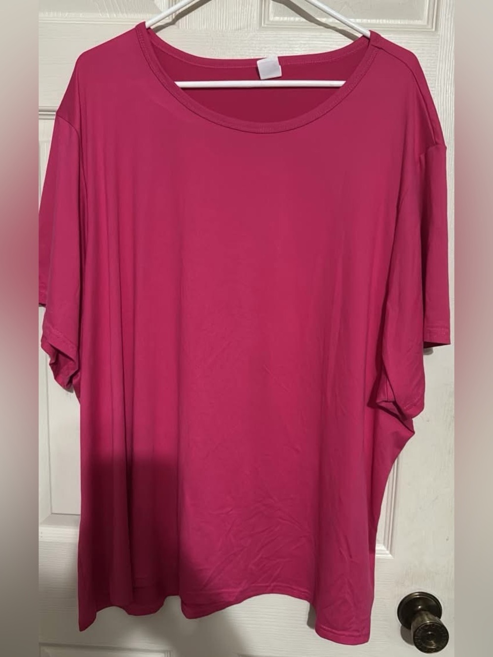 Women's Oversized Pink Scoop Neck Top